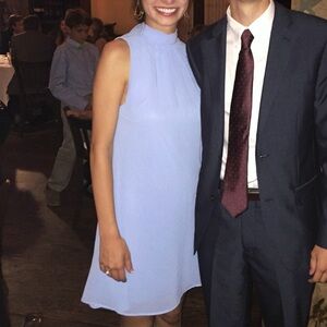 Elegant Blue Sleeveless Dress